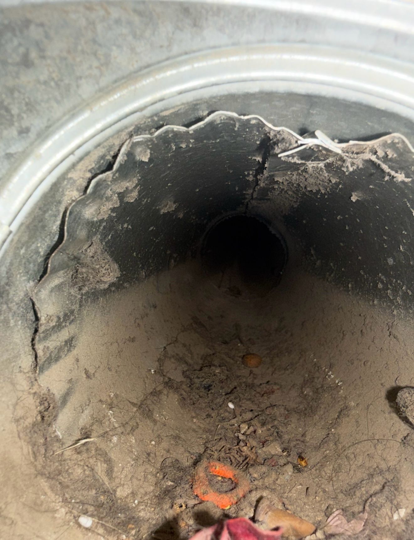 Dryer vent clearing process photo